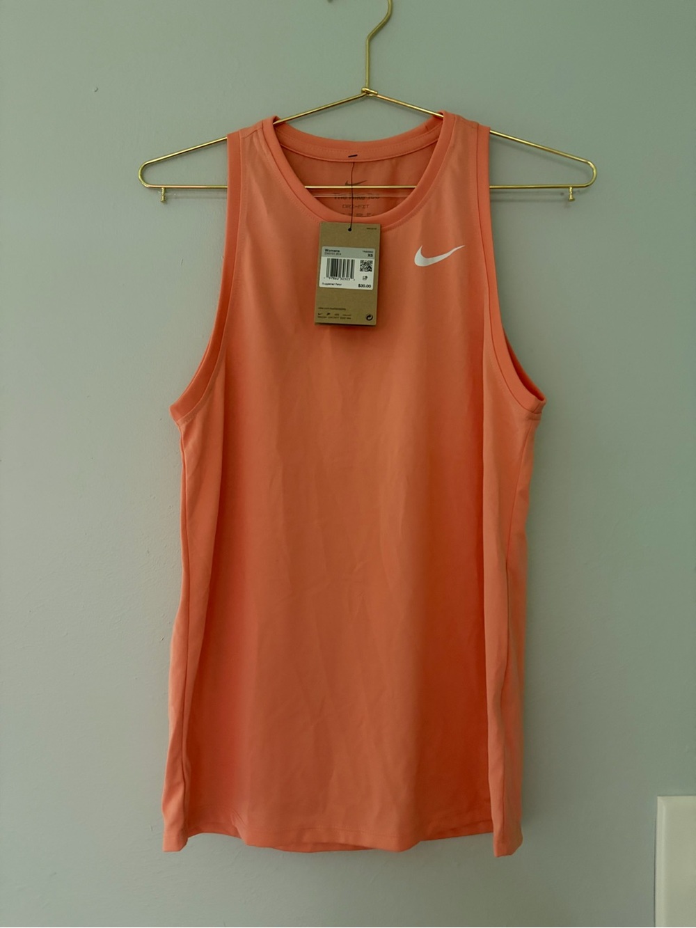 Nike Women's Coral-Orange Performance Tank with Swoosh